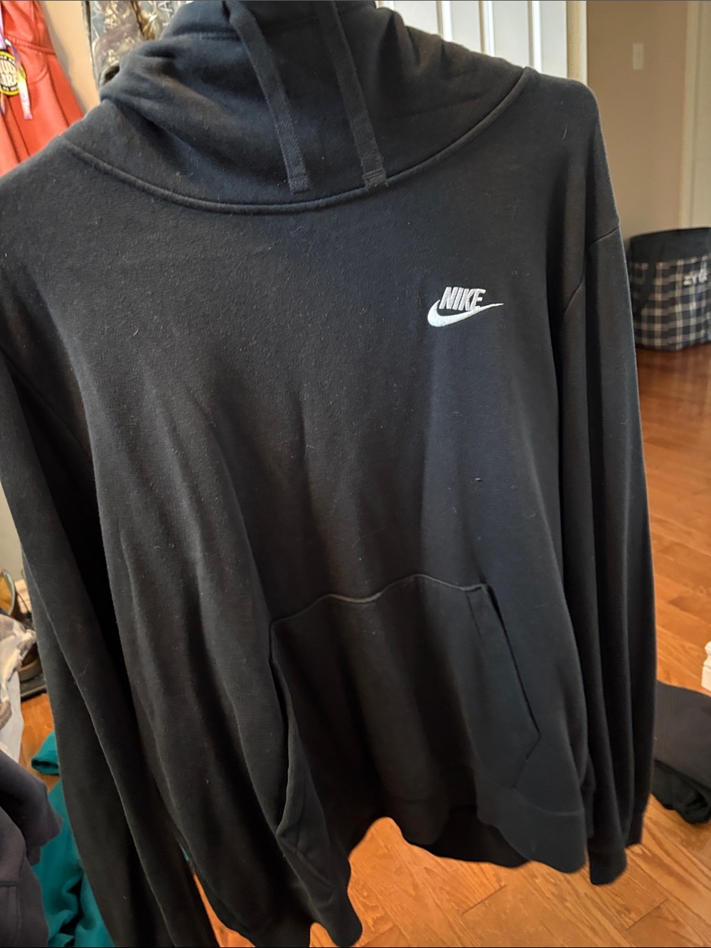 Nike Black Hoodie with White Swoosh